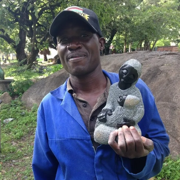 Portrait of Zimbabwean sculptor Benjamin Katiyo